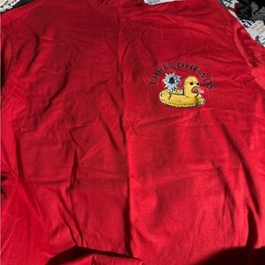Source Unknown Red Cartoon Character Short Sleeve Tee